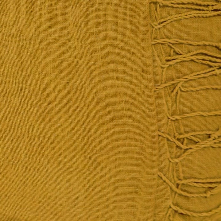 PLAIN SCARF, YELLOW 24, COTTON-LINEN BLEND