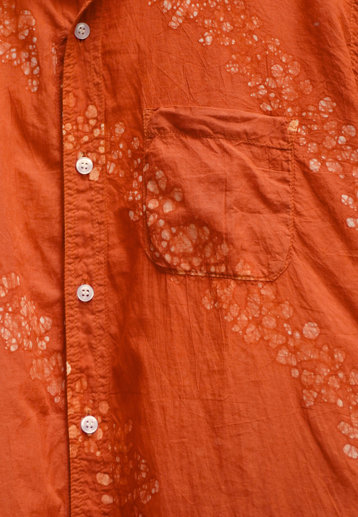 MAO LS SHIRT, ORANGE, BATIK_LINES, COTTON