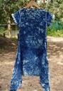 SIDEDROP DRESS, DARK BLUE, SHIBORI, COTTON
