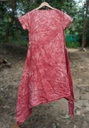 SIDEDROP DRESS, RED, BATIK FULL, COTTON