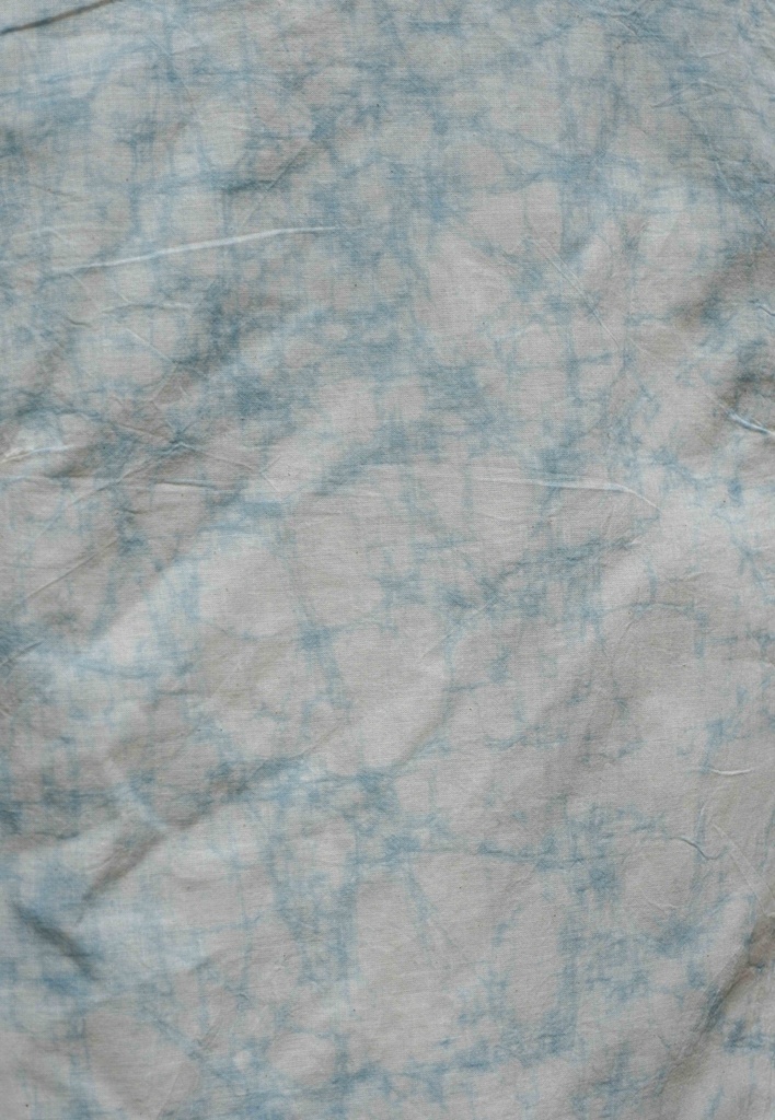 SIDEDROP DRESS, LIGHT BLUE, SHIBORI, COTTON