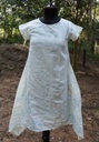 SIDEDROP DRESS, LIGHT BLUE, SHIBORI, COTTON