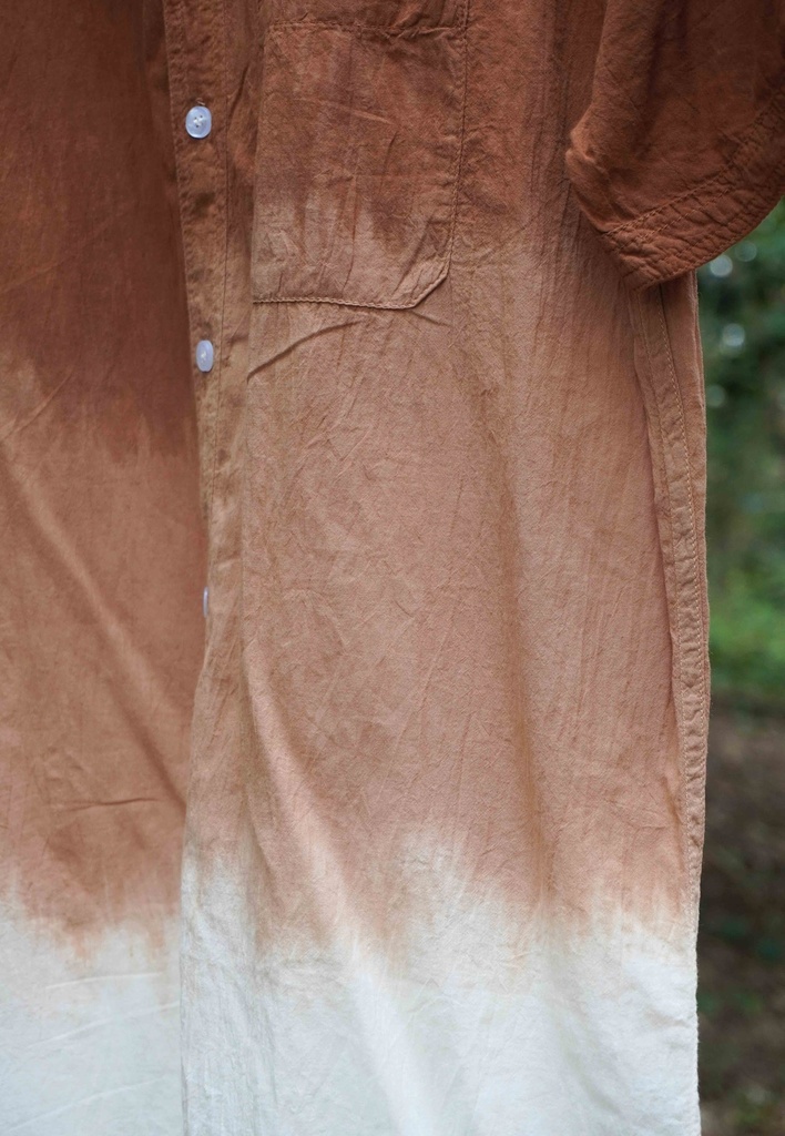 MAO SS SHIRT, BROWN, SHIBORI_OMBRE, COTTON