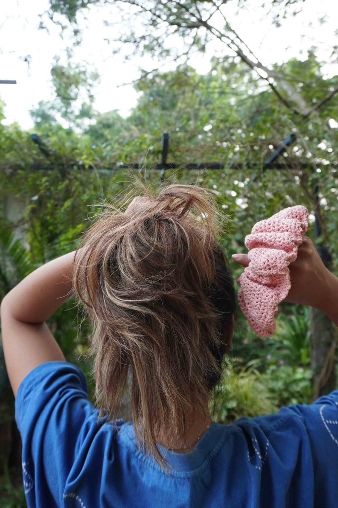 CROCHET HAIRBAND, LIGHT PINK