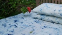 DOUBLE BEDSHEET, LIGHT BLUE, BATIK CLOUDY SKY, COTTON