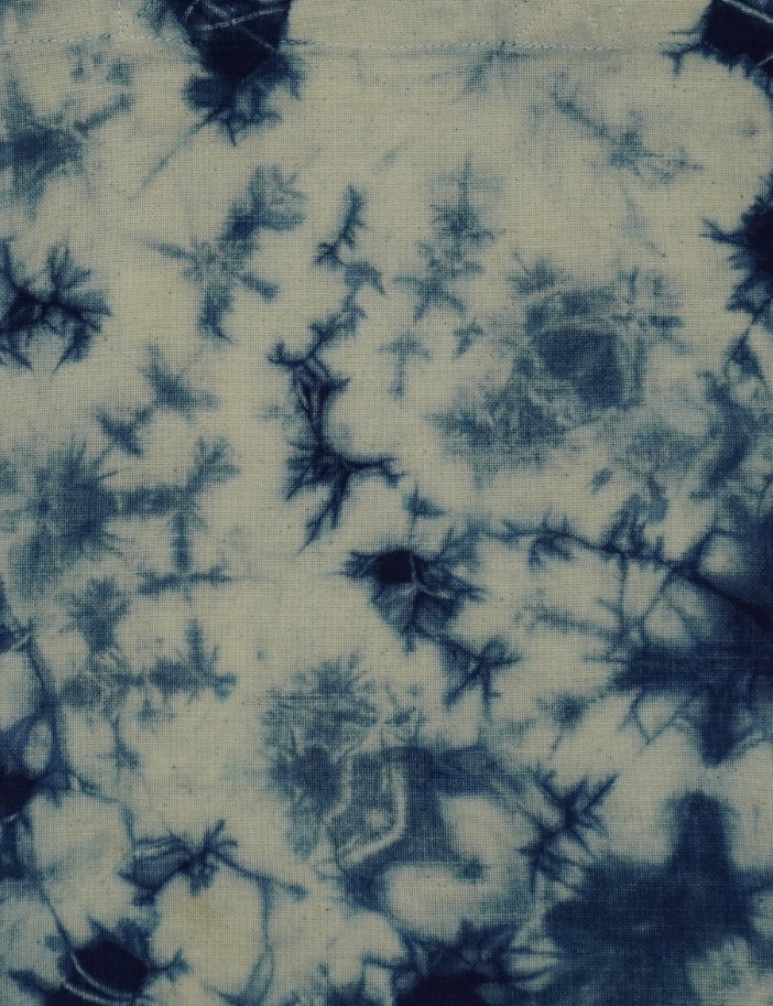 TOTE BAG, BLUE, SHIBORI CRUSHING, COTTON