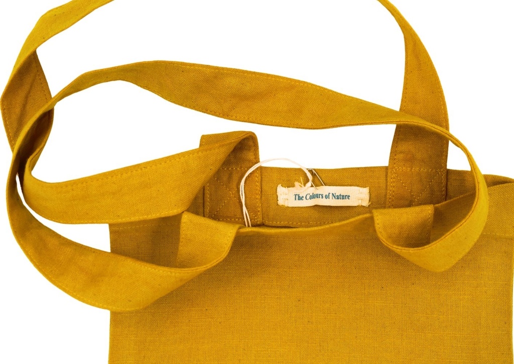 TOTE BAG, YELLOW, PLAIN, COTTON