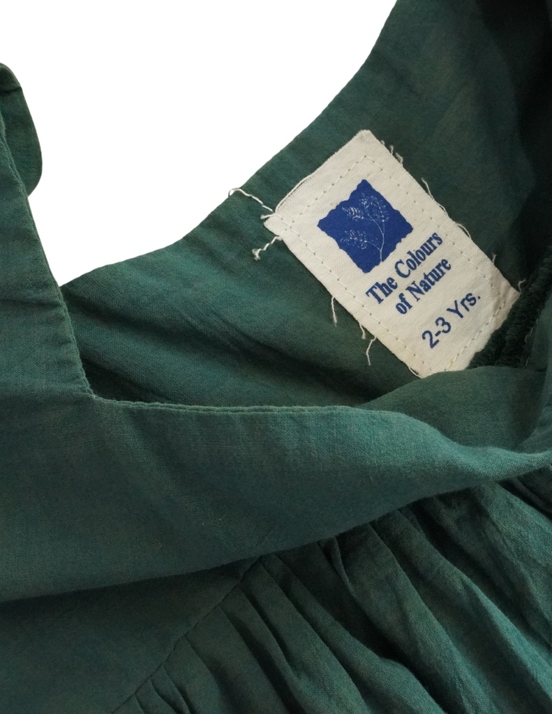 BABY PAA DRESS, DARK GREEN, COTTON