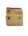 CROCHET POUCH, WHITE-RED, COTTON