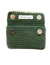 CROCHET POUCH, GREEN, COTTON