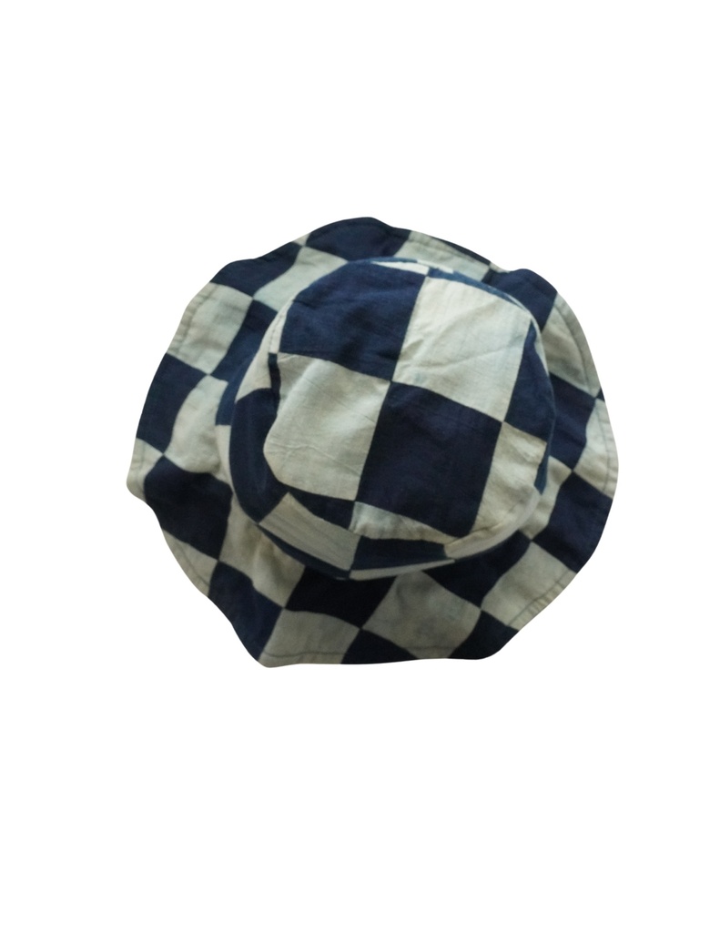 BUCKET HAT, BLUE, PATCHWORK, COTTON