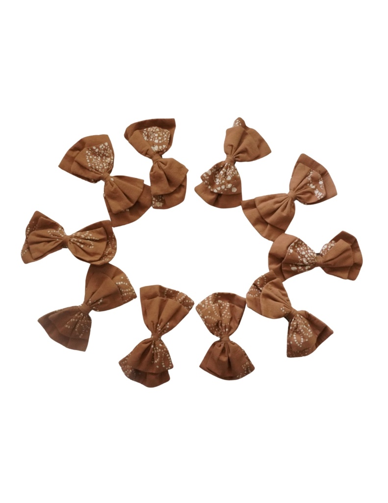 TUXEDO HAIRCLIP, DOUBLE, BROWN
