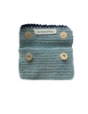 CROCHET POUCH, LIGHT BLUE, COTTON