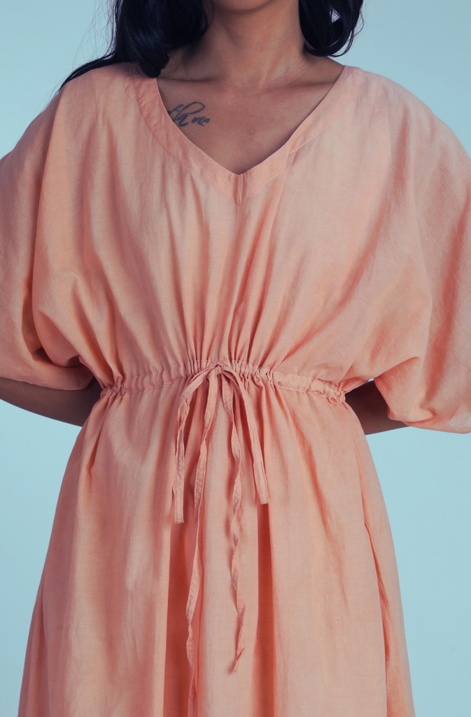 MAXI STRING KAFTAN, PINK, COTTON