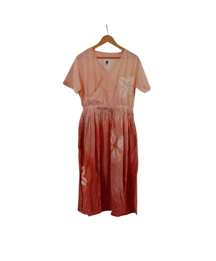 EVERYDAY DRESS, PEACH-PINK, SHIBORI, COTTON