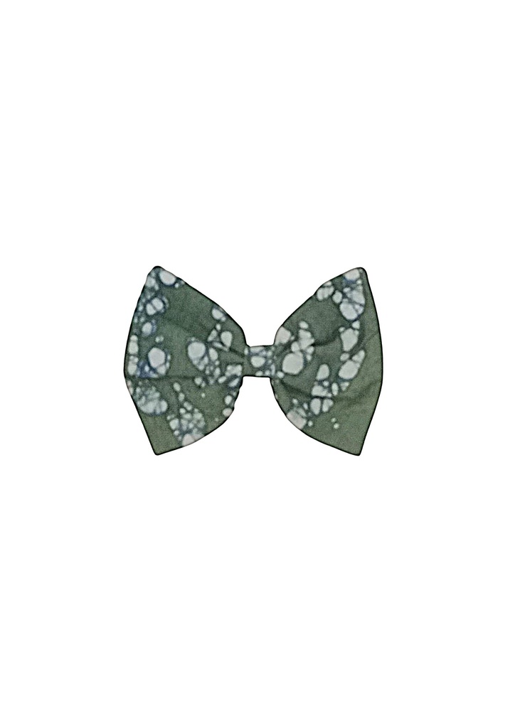 TUXEDO HAIRCLIP, SINGLE, SMALL, GREEN-WHITE