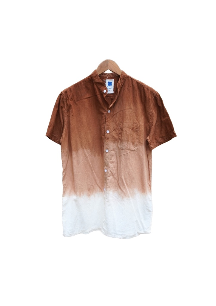 MAO SS SHIRT, BROWN, SHIBORI_OMBRE, COTTON