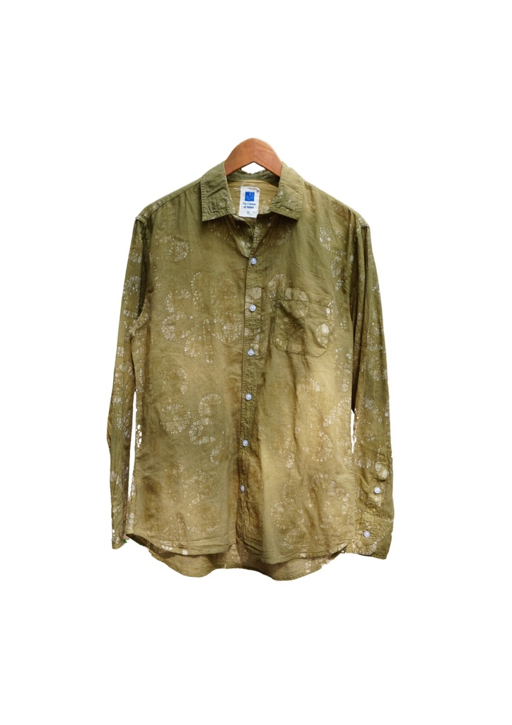 MADRAS LS SHIRT, SAGE, BATIK, COTTON