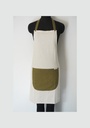 BUTTON APRON, WHITE-KHAKI, COTTON