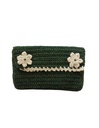 CROCHET POUCH, GREEN, COTTON