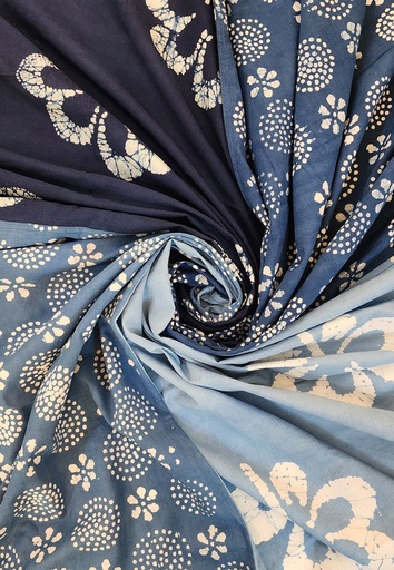 [BED-DOU-BL_65-BTK_IDR-COT] DOUBLE BEDSHEET, DARK BLUE, BATIK INDIGO DREAMS, COTTON